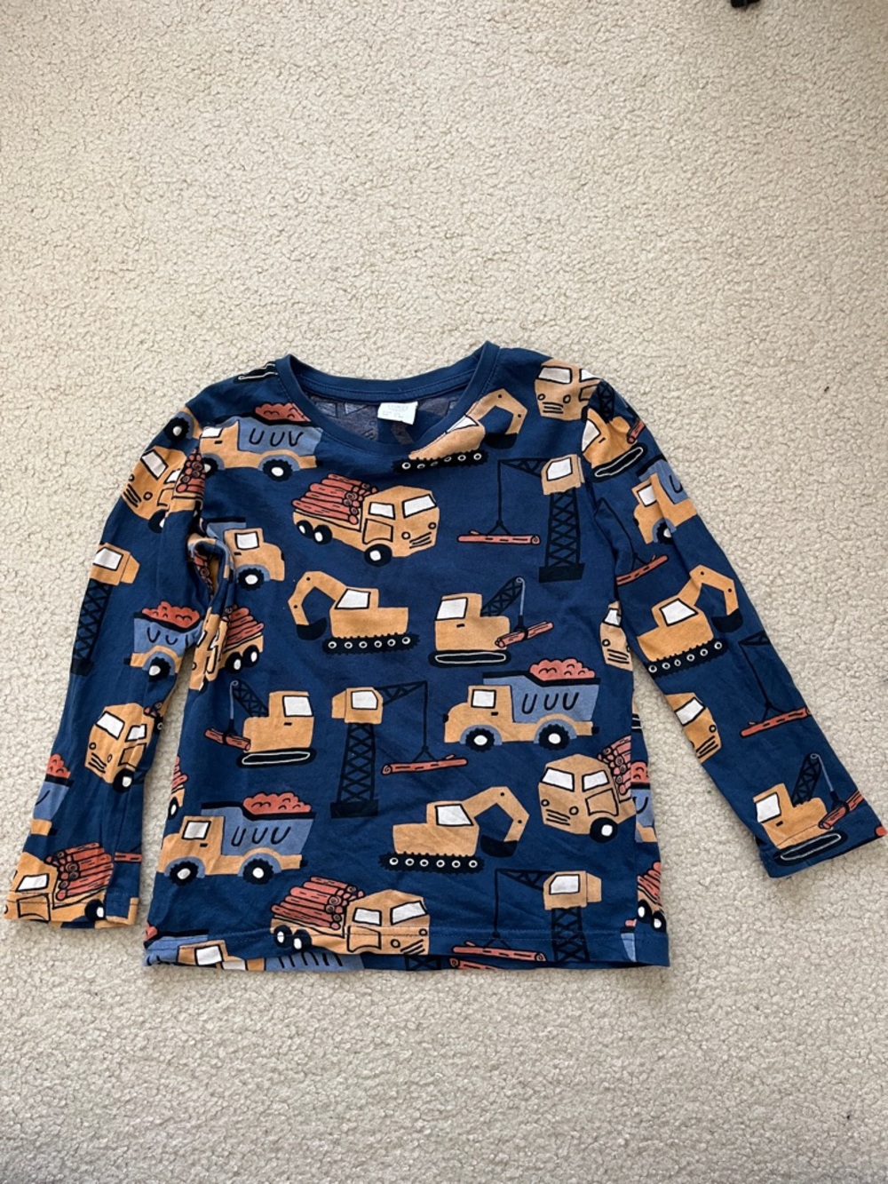 Lindex Kids 5/6Y Construction Print Long Sleeve Cotton Shirt
